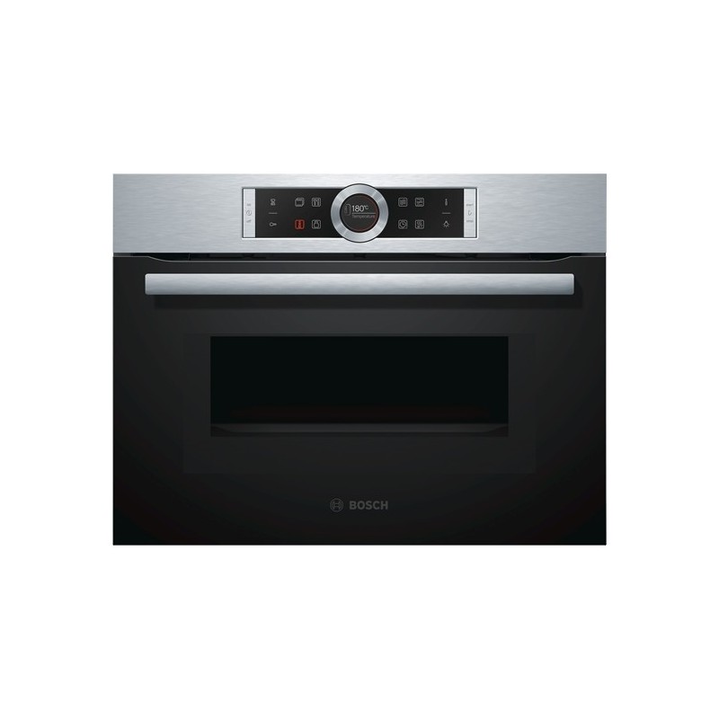 Horno compacto Bosch CMG633BS1 , 45 cm cristal negro/inox