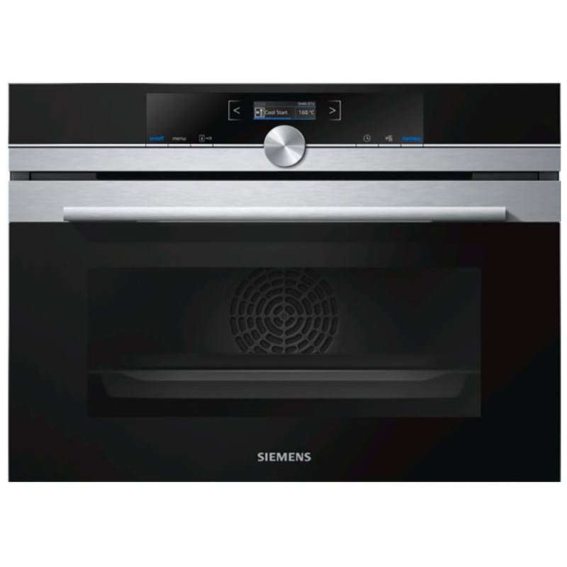 Horno compacto Siemens CB635GNS3 , 45 cm cristal negro pirolítico