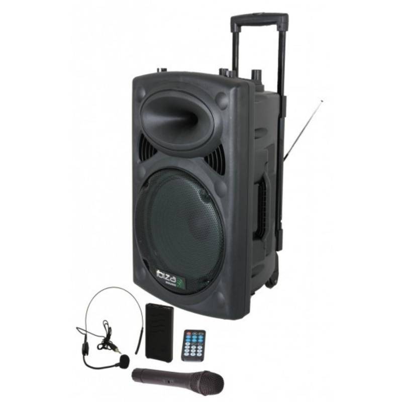 Altavoz Aiwa KBTUS-700, sistema Trolley, karaoke, 2 micrófonos, Negro