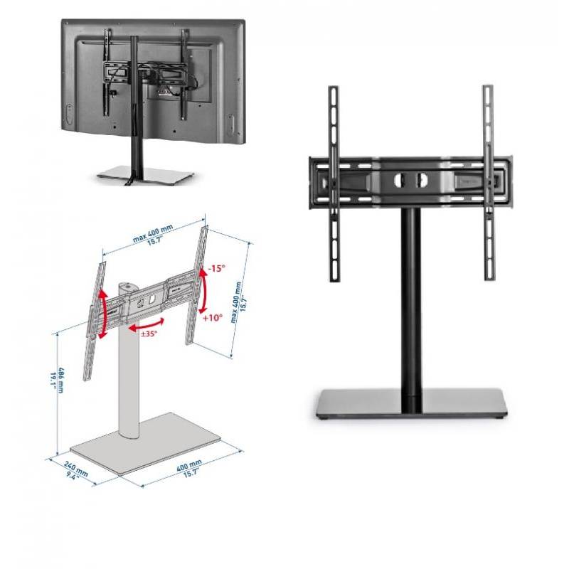 hama FULLMOTION FIX TV Foot Bracket Black / Soporte de pie para TV de 32 a  55