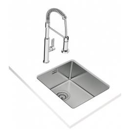 Fregadero Bajo Encimera - Mepamsa Square 50.40 Inox, Una Cubeta, Inox