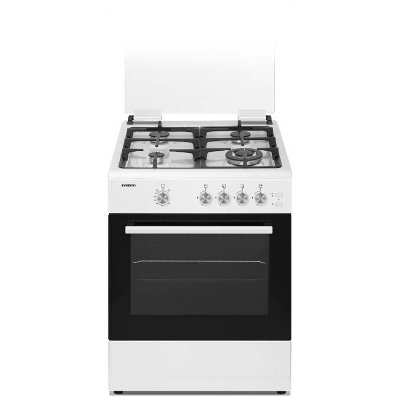 Cocina de Gas Natural, Butano con Horno Infiniton CC53GBL - Blanco, 3  Fuegos, ancho 50cm, Wok