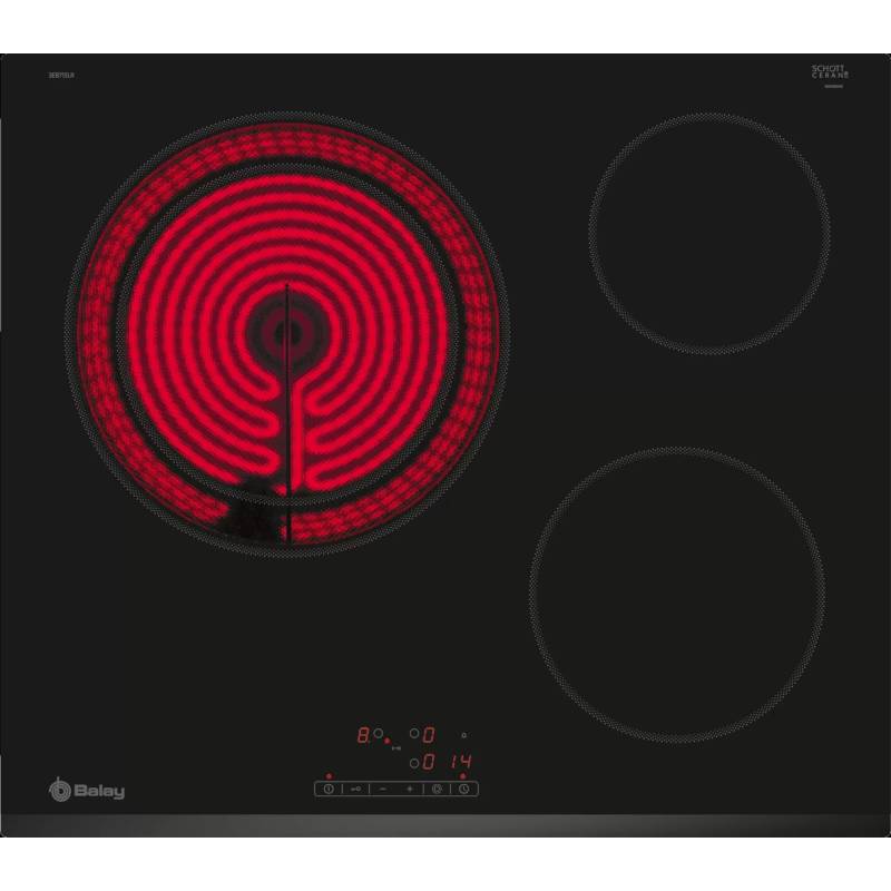 Vitrocerámica Balay 3EB715LR, 3 zonas bisel delantero