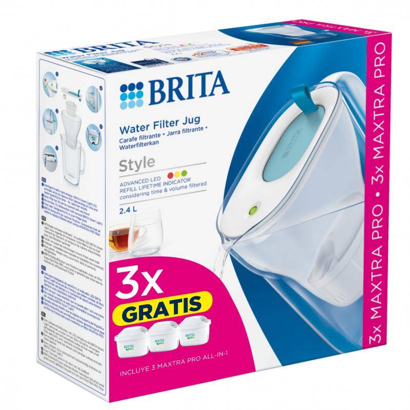 BRITA Jarra de Agua Filtrante 2.4L ALUNA Con 1 Filtro Maxtra Pro All In 1