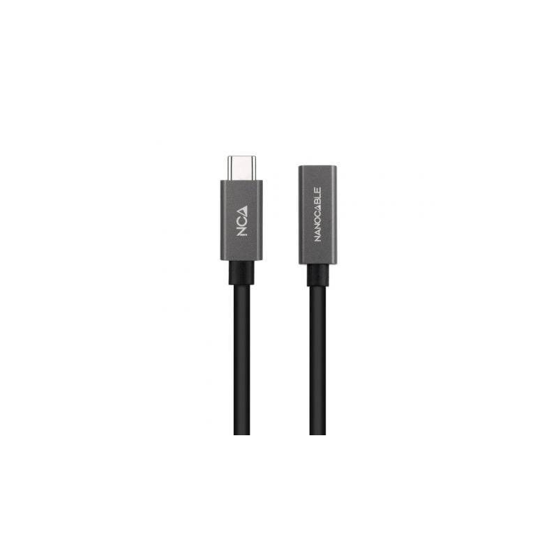 Cable alargador usb 3.2 nanocable 10.01.4400/ usb tipo-c macho - usb tipo-c  hembra/ 50cm/