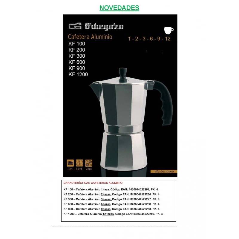 Cafetera Italiana ORBEGOZO 3 Tazas KF300